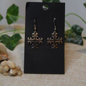 925 Sterling Silver Cross Dangle Earrings